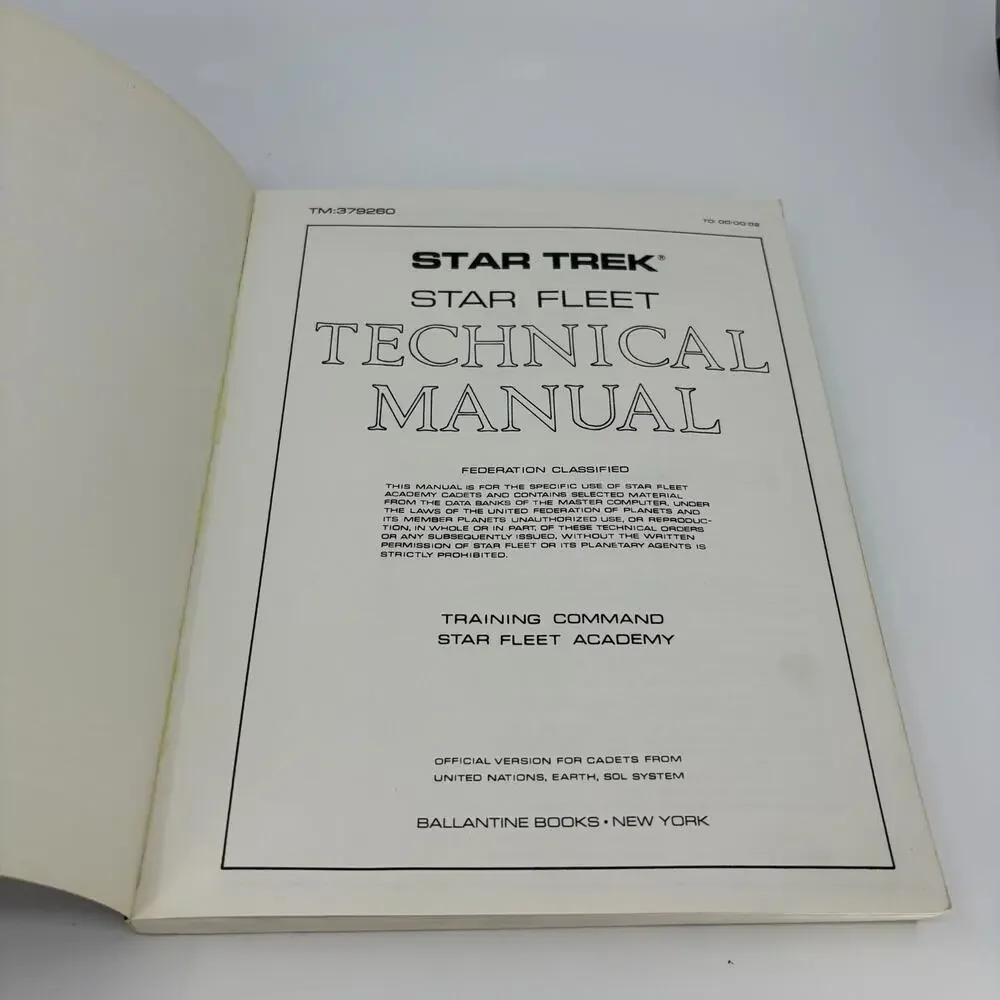 Star Trek Star Fleet Technical Manual Franz Joseph 20th Anniversary Paperback